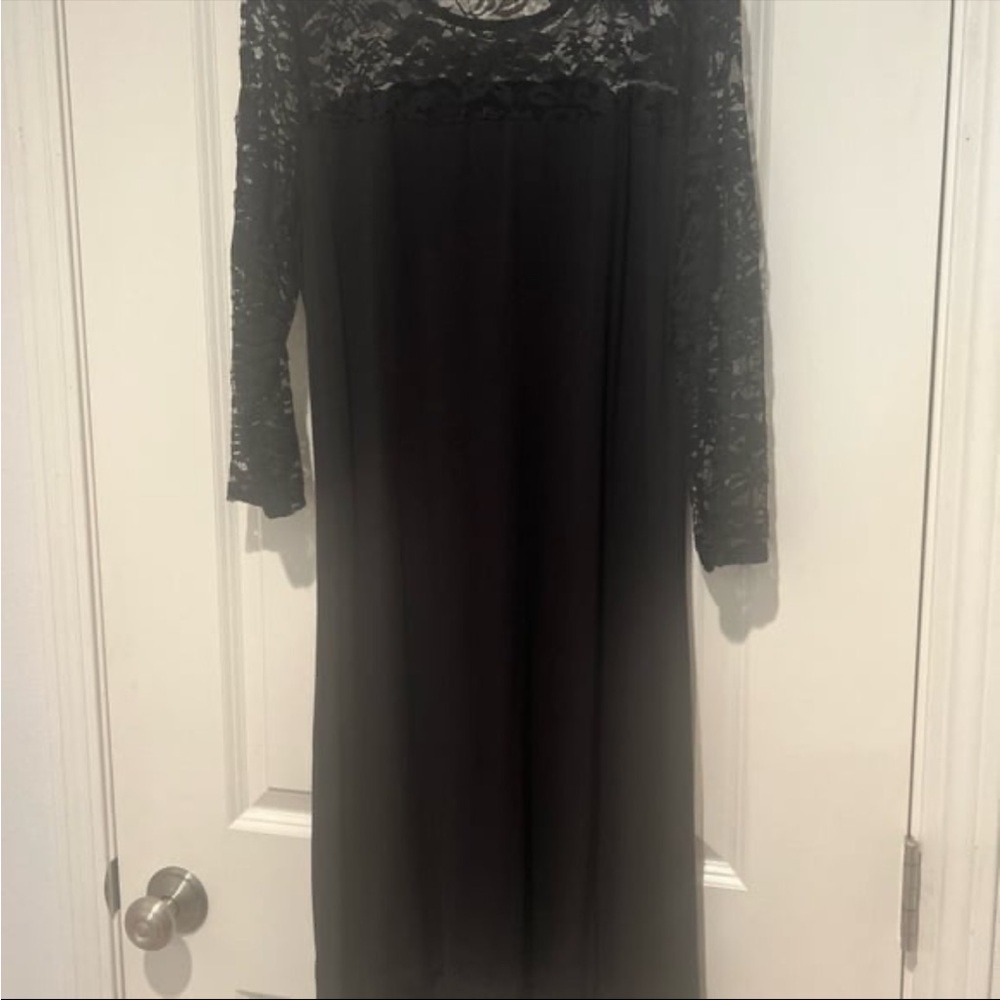 Three Seasons Maternity Black Lace Long Sleeve Dress 3/4 Sleeve - Picture 4 of 6
